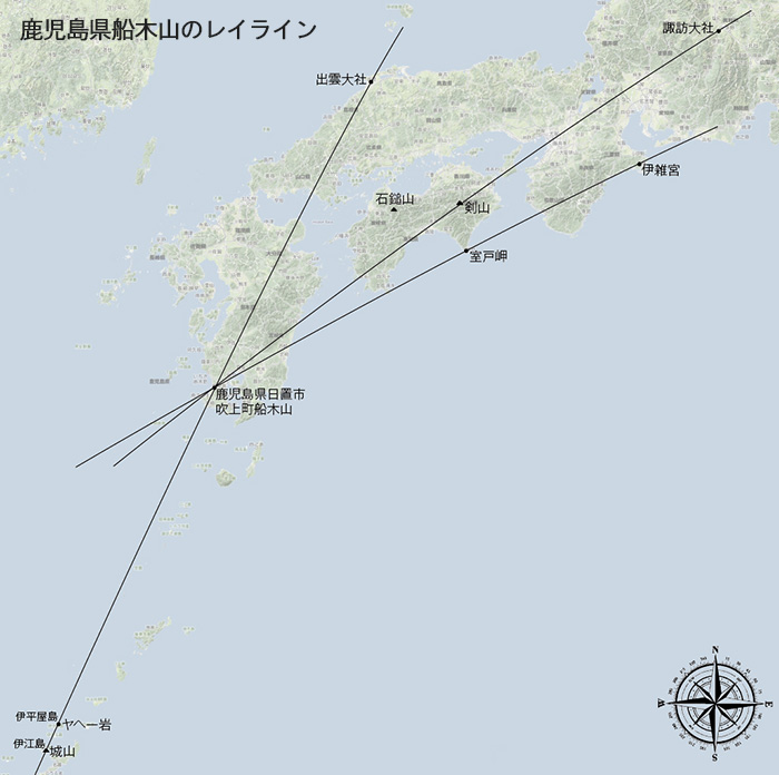 鹿児島県船木山のレイライン