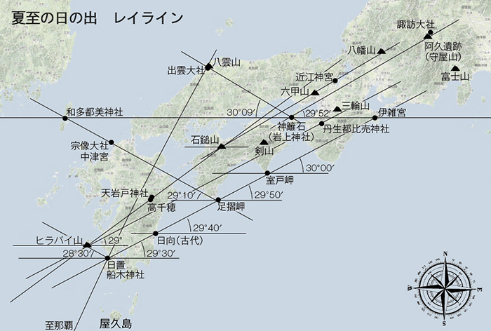 夏至の日の出のレイライン